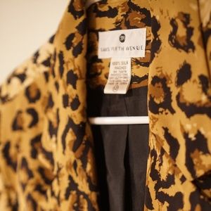 Vintage Silk Animal Print Blazer
